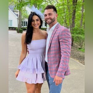 Lavender Strapless Tiered Dress